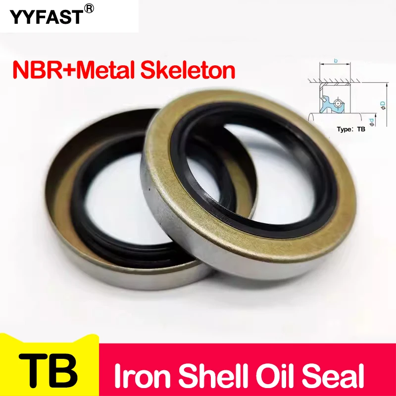 12-40mm,TB External Iron Shell Frame Oil Seal,Exposed Frame Oil Seal,Iron Sheet Oil Seal,Double Lip Dust-Proof Ring,12x20x5