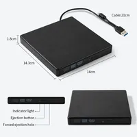 2-in-1 USB3.0 & Type-C Ultra Slim External DVD RW Burner / Optical Drive Portable CD DVD Read, Write & Play for Laptop Win10/8/7