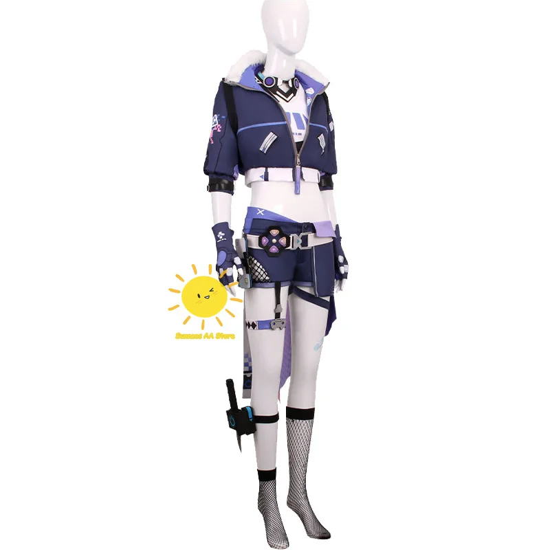 Spiel Silber Wolf Cosplay Kostüm Honkai Star Rail Cosplay Uniform Silber Wolf Anzug Perücke Brille Halloween Party Kostüm für Frauen