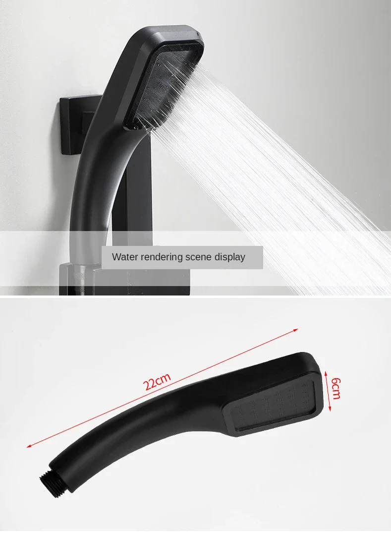 

Матовая черная ручная насадка для душа, настенный душевой набор, ручной распылитель, аксессуары для ванной комнаты
