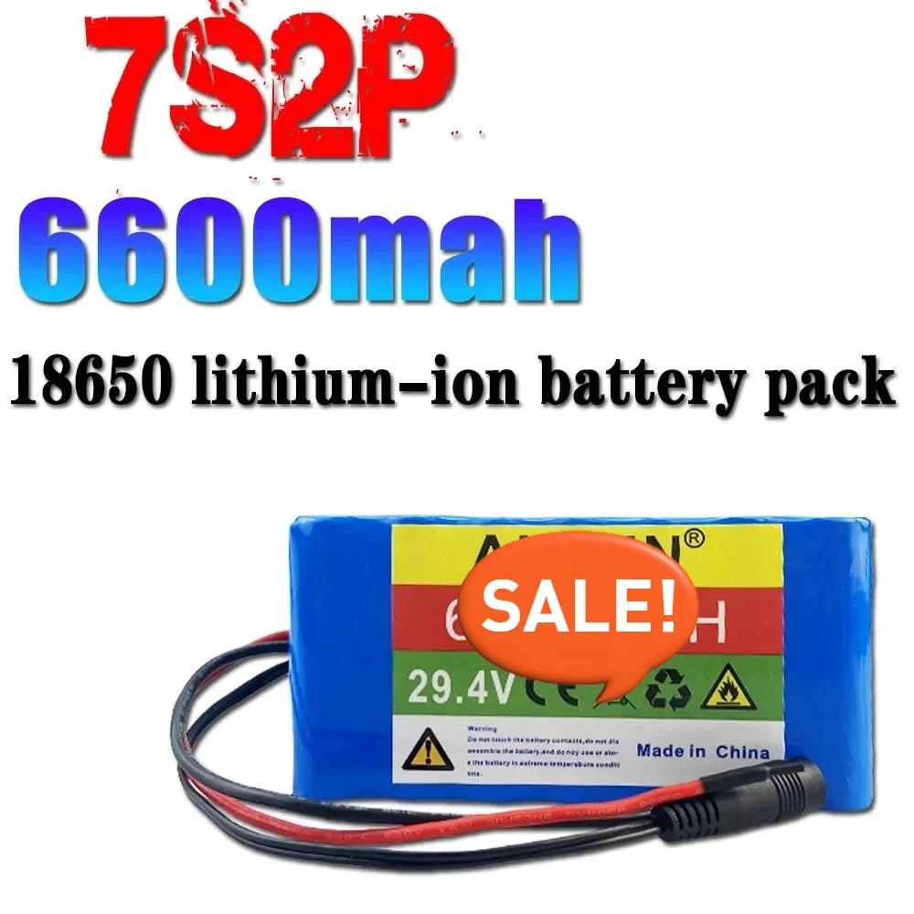 

Original 7S2P 24V lithium-ion battery pack with 29.4V 6600mAh 18650 battery, equipped with charger