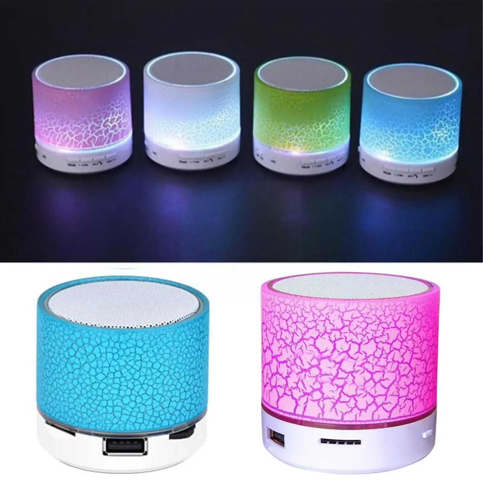 Led Light Crack Wirless Bluetooth Speaker Outdoor Sound Box Small Protable Speaker For Mobile Phone