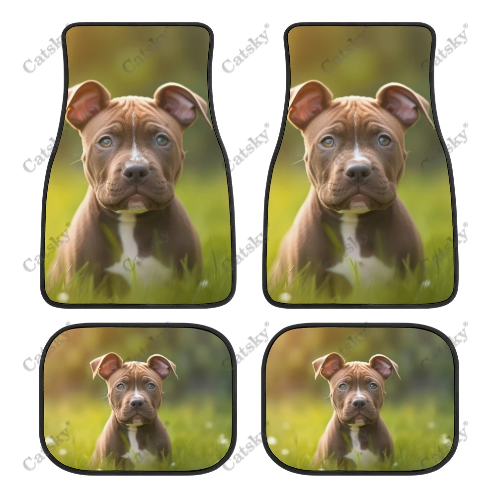 Staffordshire Bull Terrier Dog Car Auto Floor Mats Carpet, Customized Car Floor Mats All Weather Automotive Floor Pad Stylish