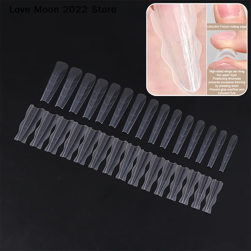 【LM】60 Stück Sandwich-Nagelformen Nagelmodell für Schnelle Nagelverlängerung Plastik DIY Nagelform-Werkzeuge für Anfänger Professionelle Frauen