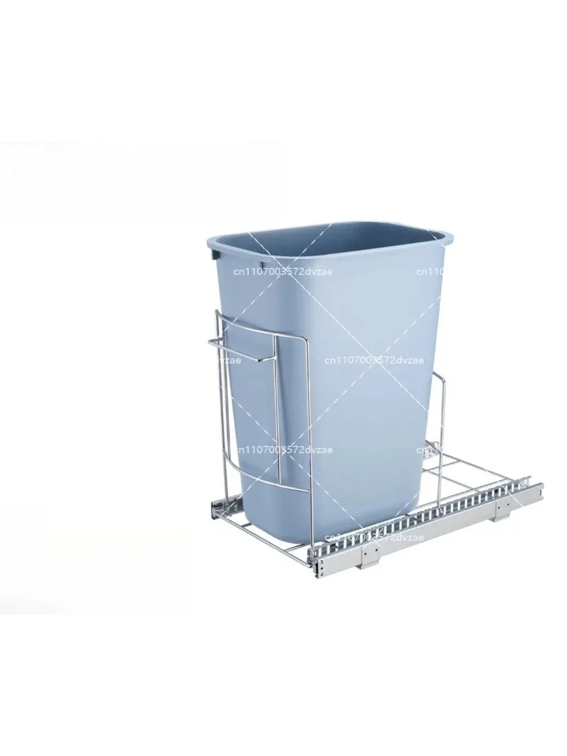 Adjustable pull-out trash can rack, sliding cabinet pulldown trash can rack, located under the sink