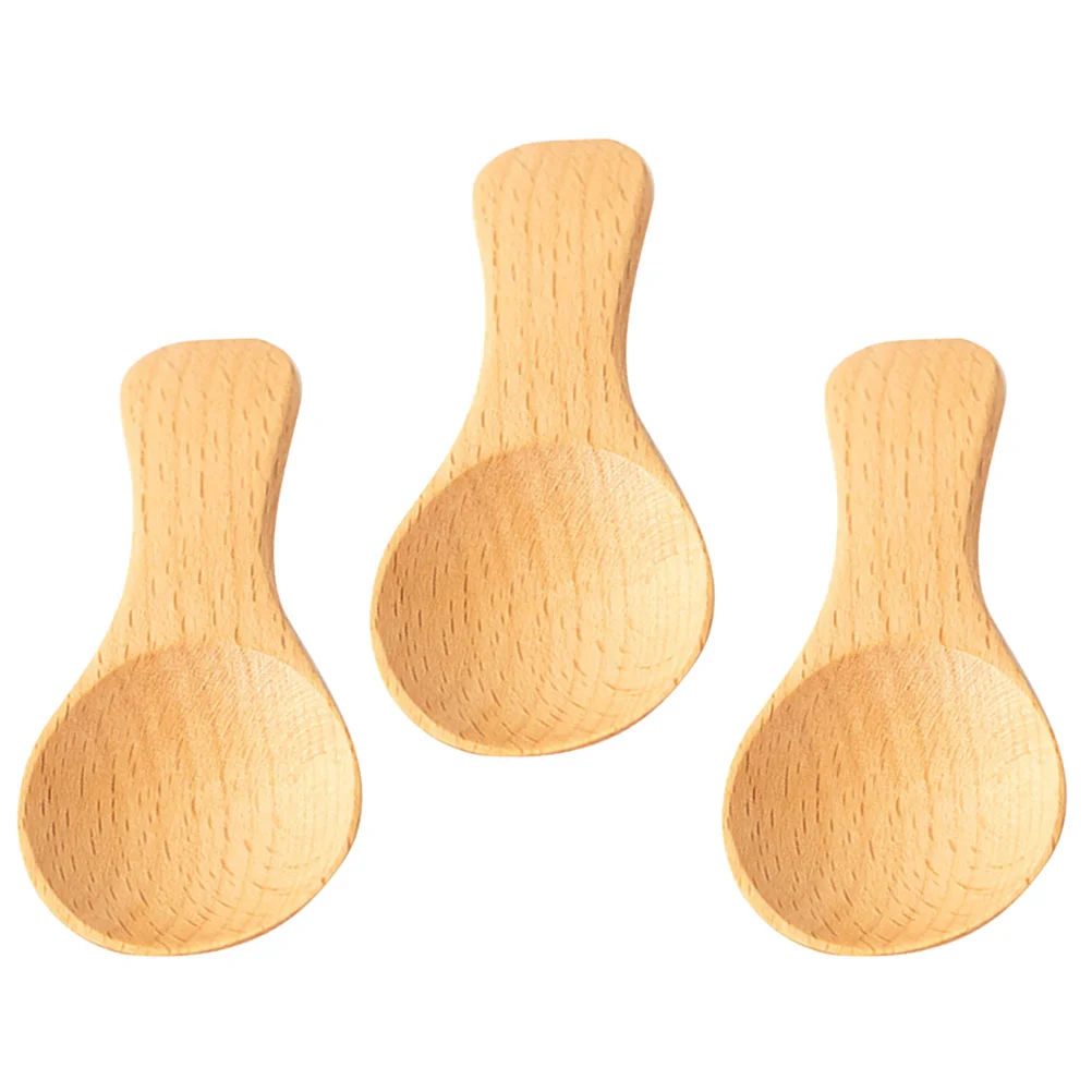 

3 Pcs Ice Cream Spoon Coffee Spoons Baby Kid Mini Wooden Personalized Beech Food Kids Kitchen