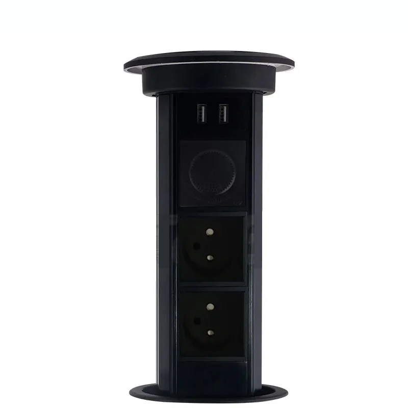 Black Hot Selling Factory FGGP Motorized Pop up Outlet for Kitchen Tabletop   Socket PDU Power