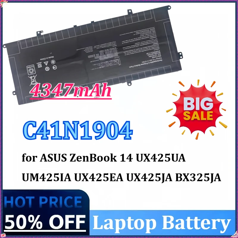 

4347mAh C41N1904 C41N1904-1 Laptop Battery for ASUS ZenBook 14 UX425UA UM425IA UX425EA UX425JA BX325JA UX325EA UX325JA UX363EA