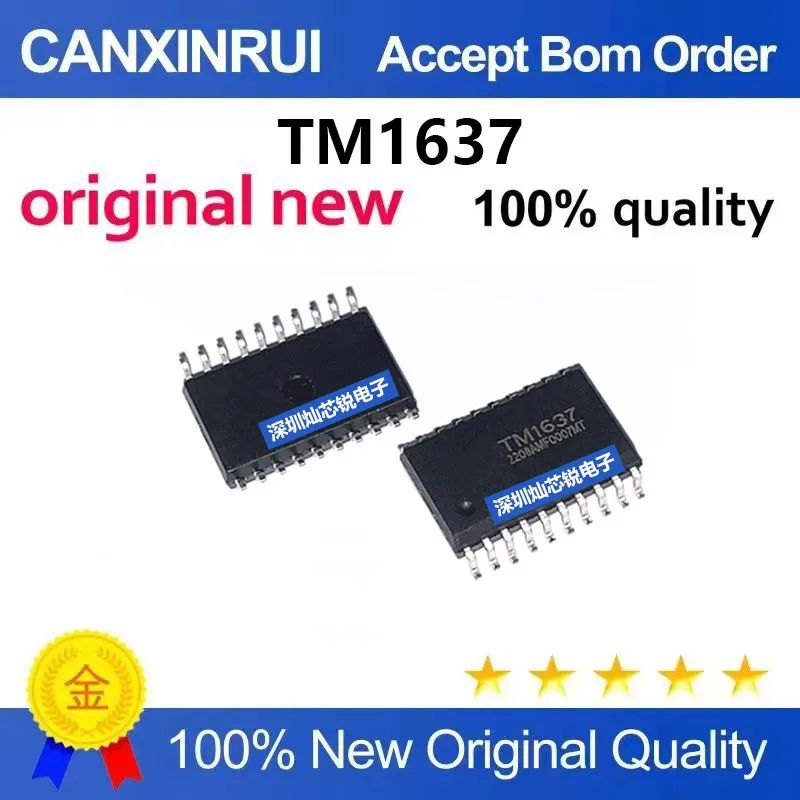 (5pieces)Brand New Original TM1618 TM1620 TM1620B TM1637 SMD SOP Digital Tube Integrated Chips