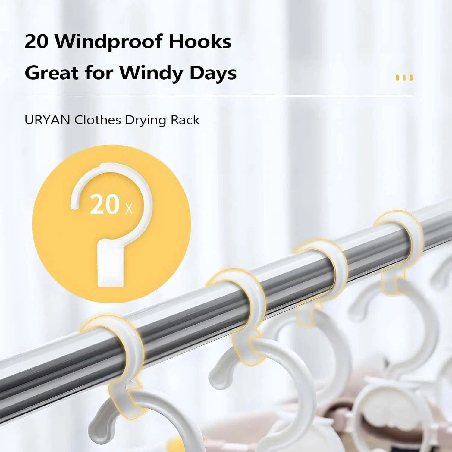 Uryan-Roupas Secagem Rack, Heavy Duty Aço Inoxidável, Dobrável Rack de Lavandaria, Portátil, Interior e Exterior, 95 pol