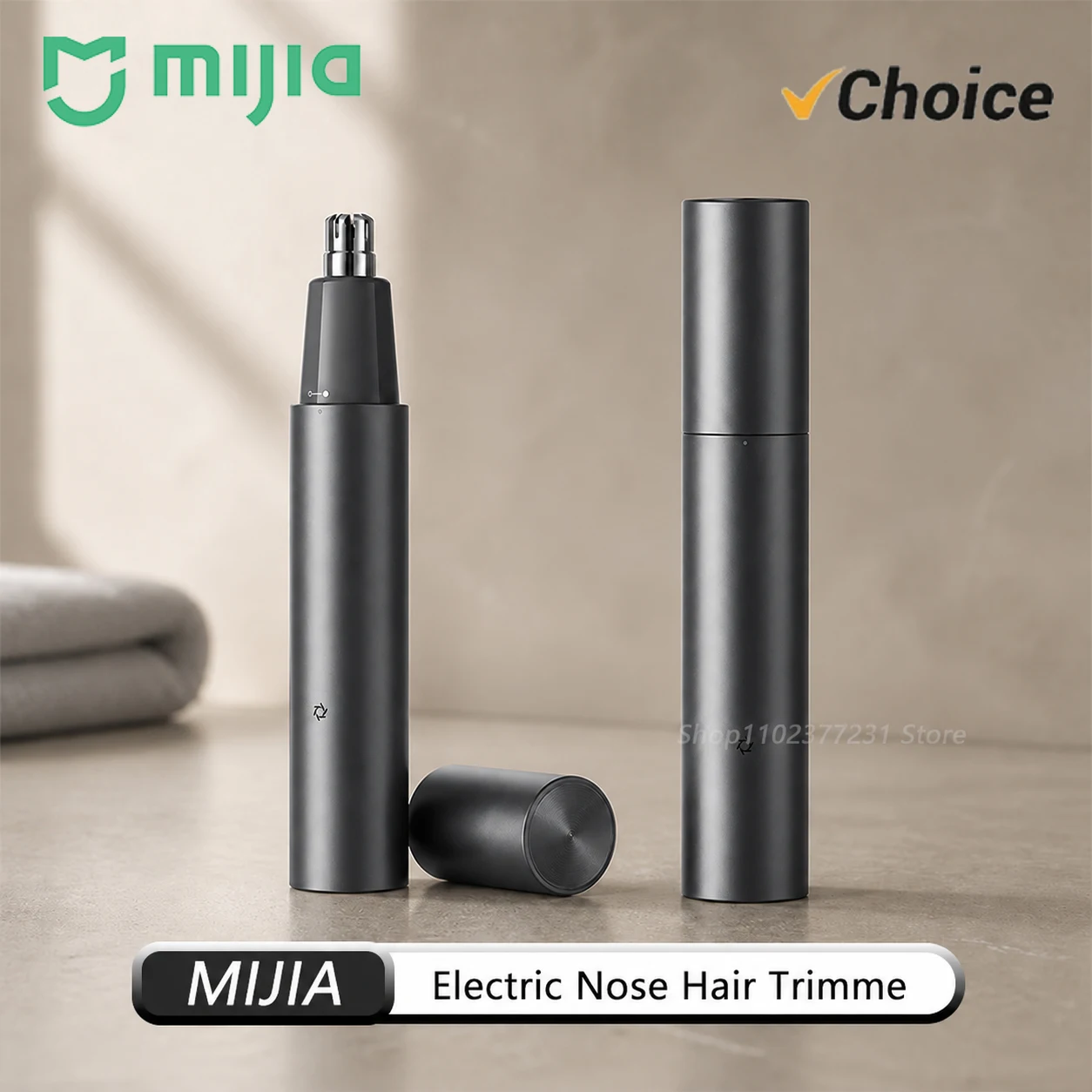 Original MIJIA Electric Nose Hair Trimmer 6500RPM Type-C Charging IPX5 Water Resistant with Magnetic Cap and Washable Head *CN*