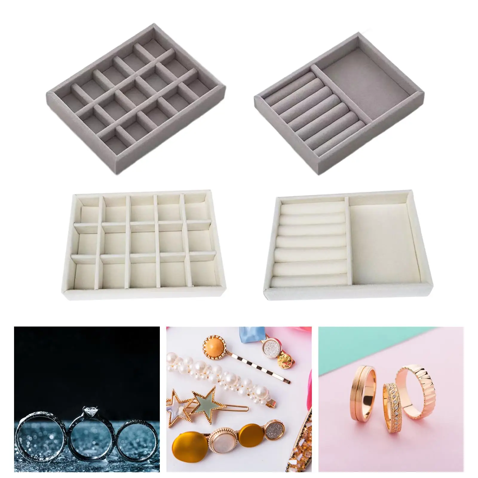 Bandeja de almacenamiento de joyas, contenedor de baratijas apilables, caja organizadora de joyas para colgantes, pendientes, Gadgets, relojes, regalos