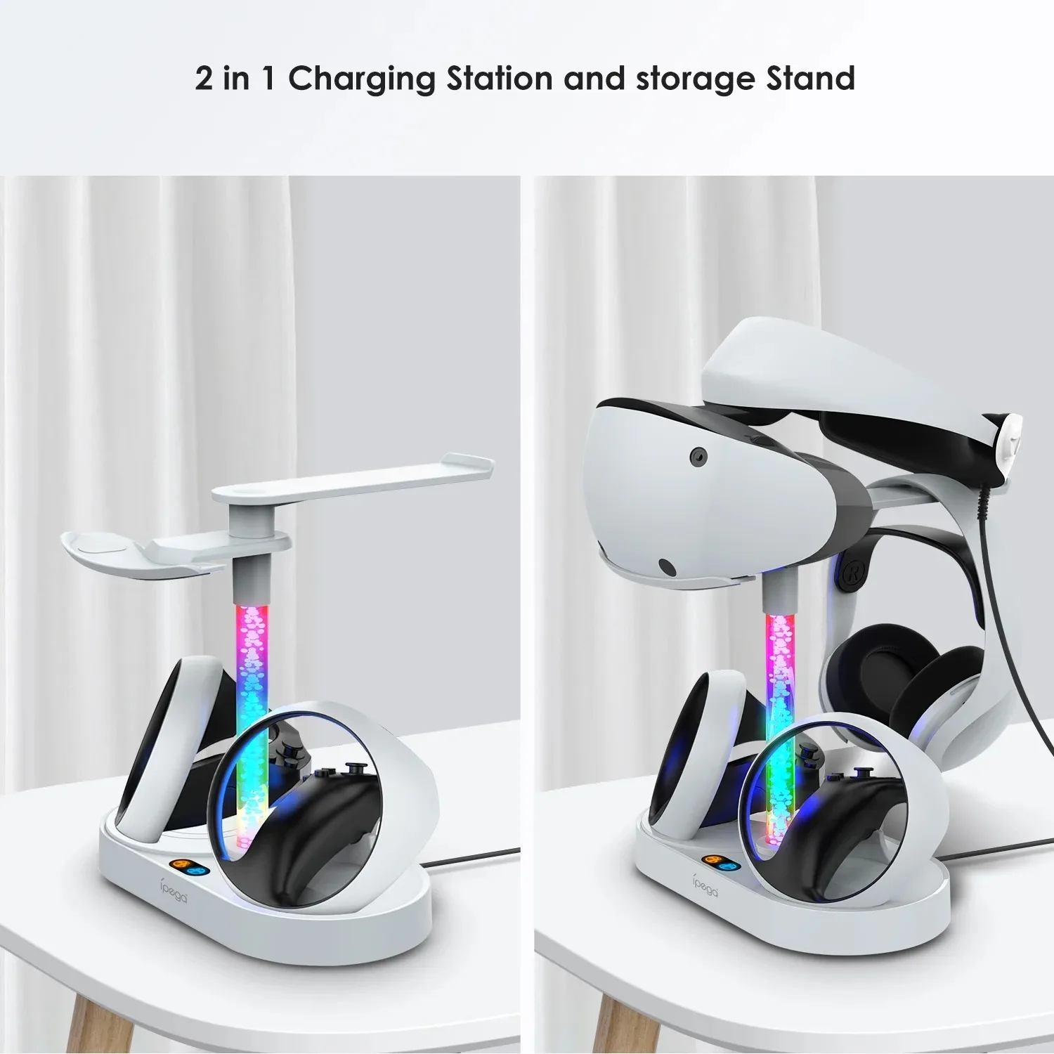 Controller Charging Dock Station for PS VR2 with RGB Light VR Display Accessories
