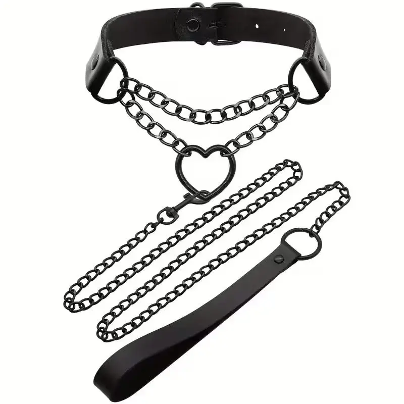 Adjustable Pu Leather Gothic Punk Necklace, Suitable For Men's And Women's Rock Parties, Valentine's Day, Christmas Gifts