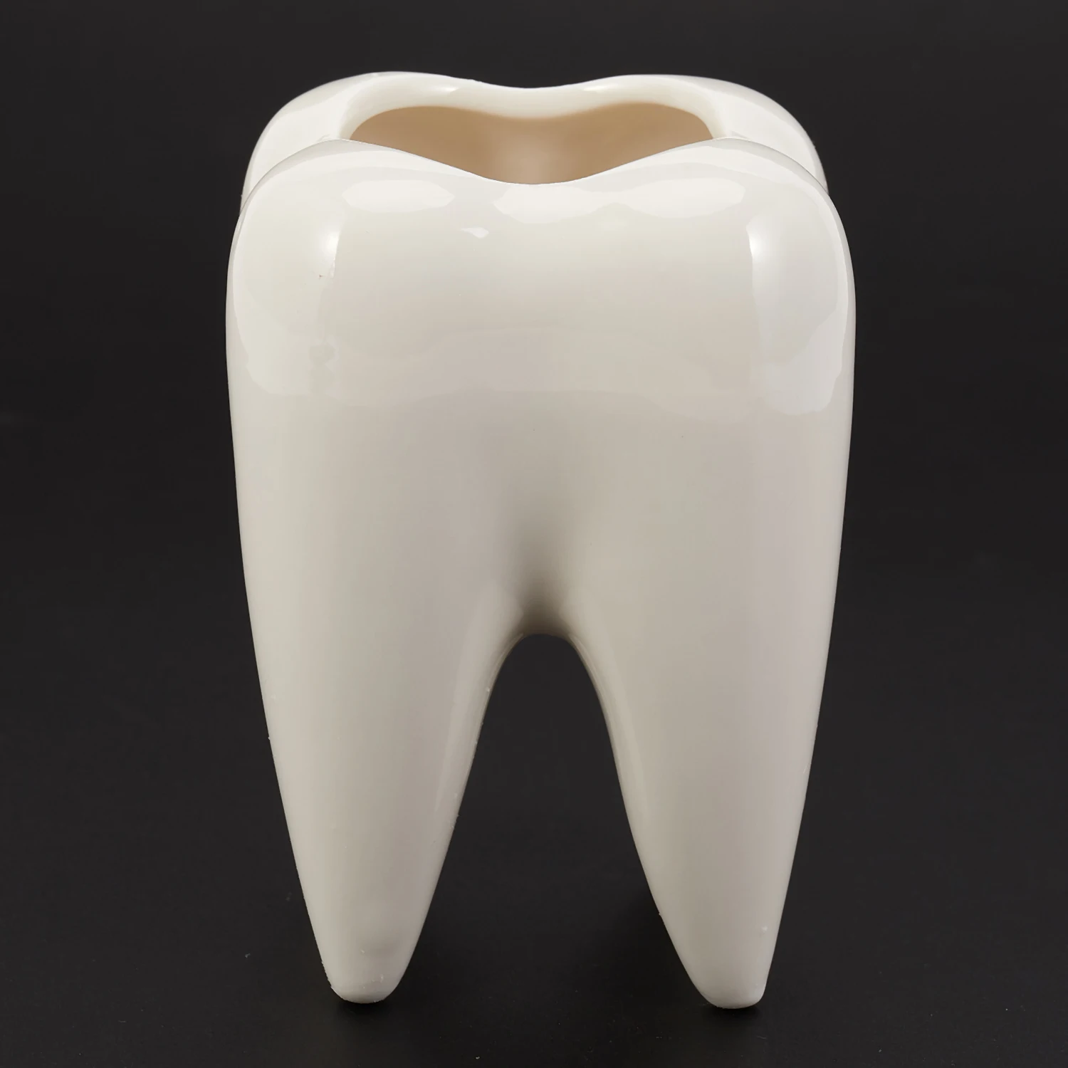 Tooth Shape White Ceramic Flower Pot Modern Design Planter Teeth Model Mini Desktop Pot Creative Gift(without plants)