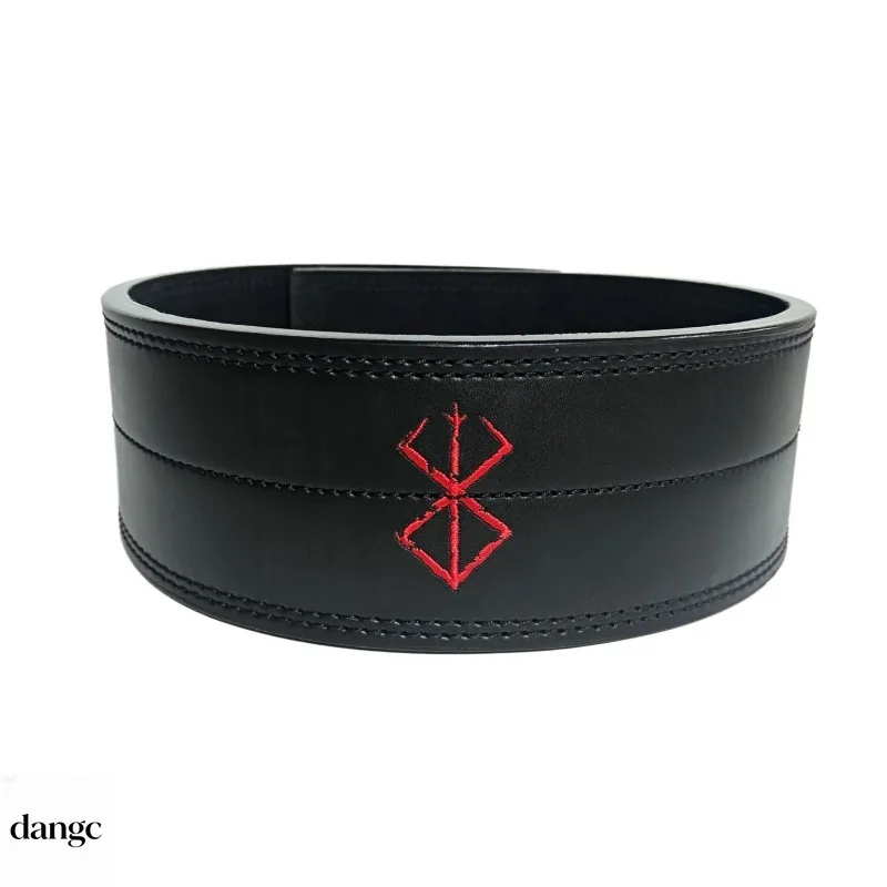 Cowhide Embroidery Powerlifting Weightlifting Belt Gym Fitness Waist Support Squat Deadlift Crossfit Back Support Set