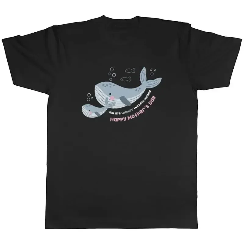 Happy Mothers Day Mens T-Shirt Funny Whale Whaley Mummy Unisex Tee Gift