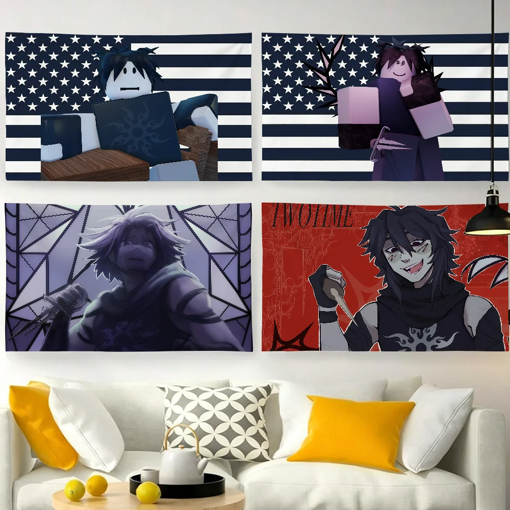 Game T-Two Time F-Forsaken-S flag For Garden Party Living Room Home Wall Decor Banner Bedroom Outdoor Tapestry