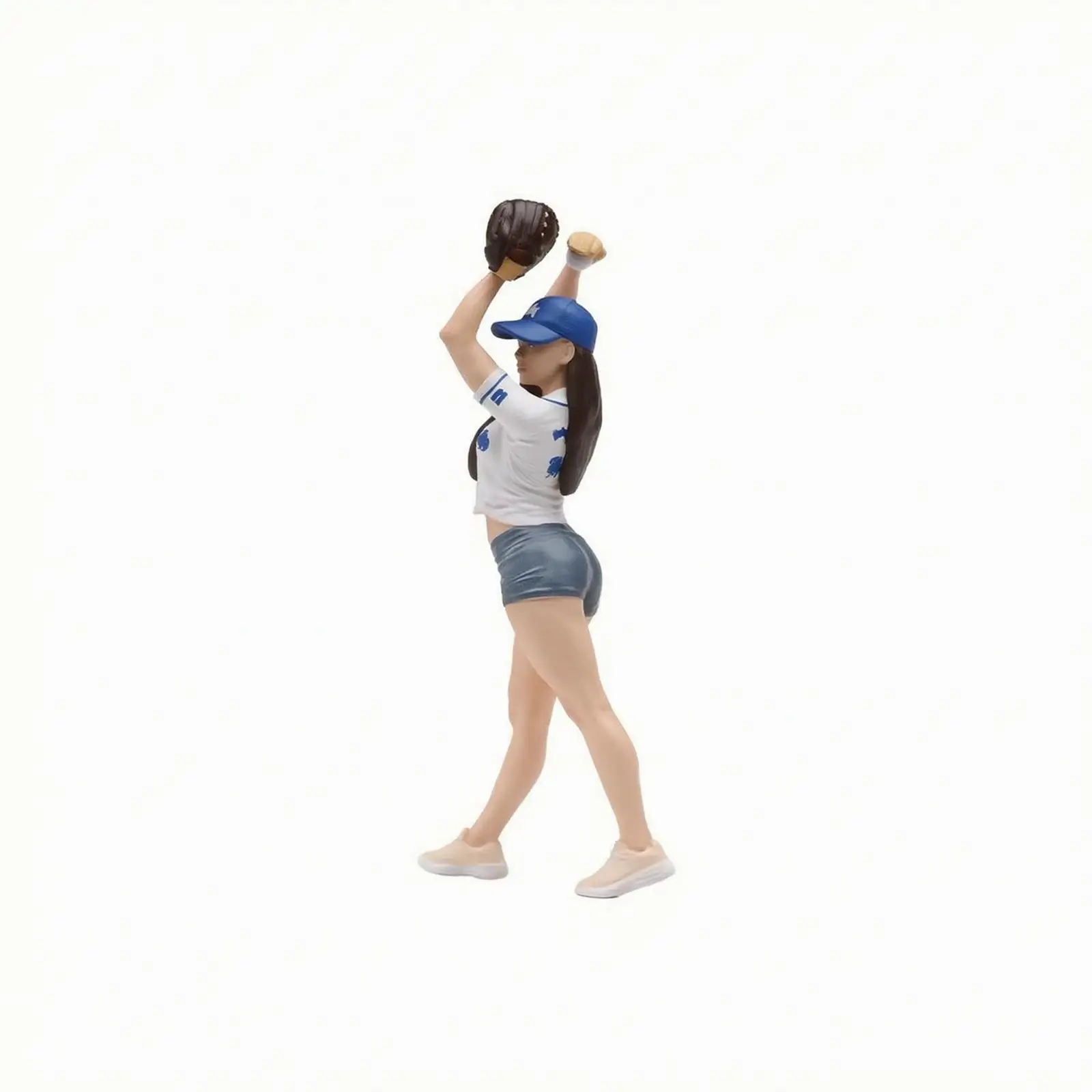 Miniature Resin Baseball Pitcher Figure Female Collector Statue for Sports Themed Desk Shelf Display Decor