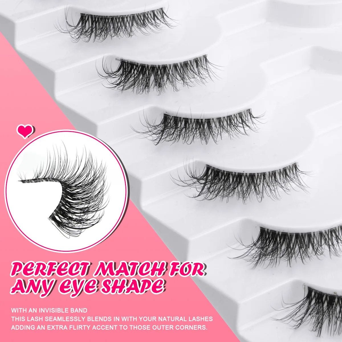 New Fox Half Eyelashes 3/10 Pairs 3D Mink Lashes Natural Eyelash Extension Cat Eye Eyelashes Makeup Tools faux Cils maquiagem
