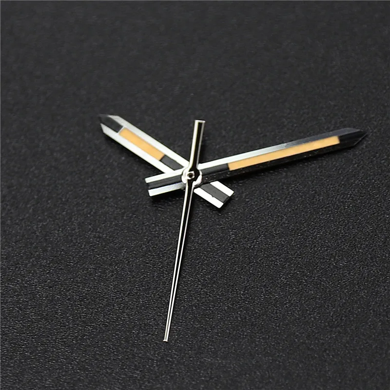 ساعة يد برتقالية فضية مصقولة عالية الجودة 12*12*8 مع C3 أخضر أصفر مشرق مضيء لحركة Nh35 Nh36 MODS #4