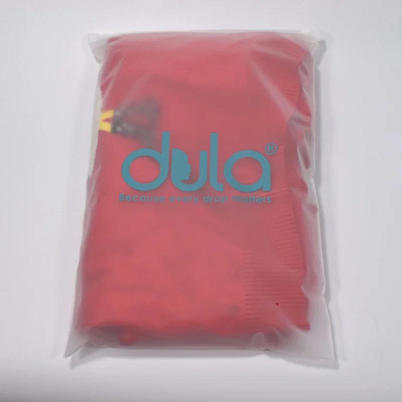 Customized product、factory printed logo custom frosted plastic zipper bag for clothing