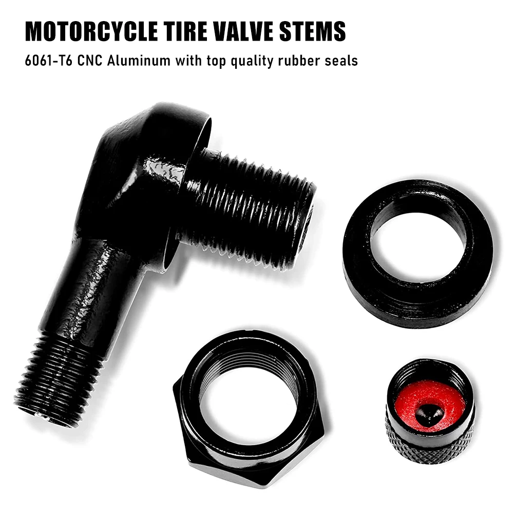 2PCS Aluminum Alloy Valve Motorcycle Rim 90 Degree Angle Motorcycle Wheel Tire Tubeless Valve Stems For Rim Wheel Parts 7 Colors