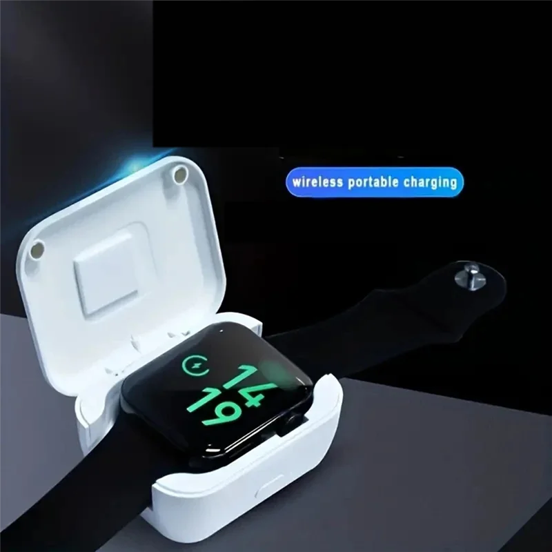 ABVO-Magnetic Wireless Charger For Watch Series 1-9 SE - 750Mah Power Bank Fast Charging Dock Station With USB-A Port