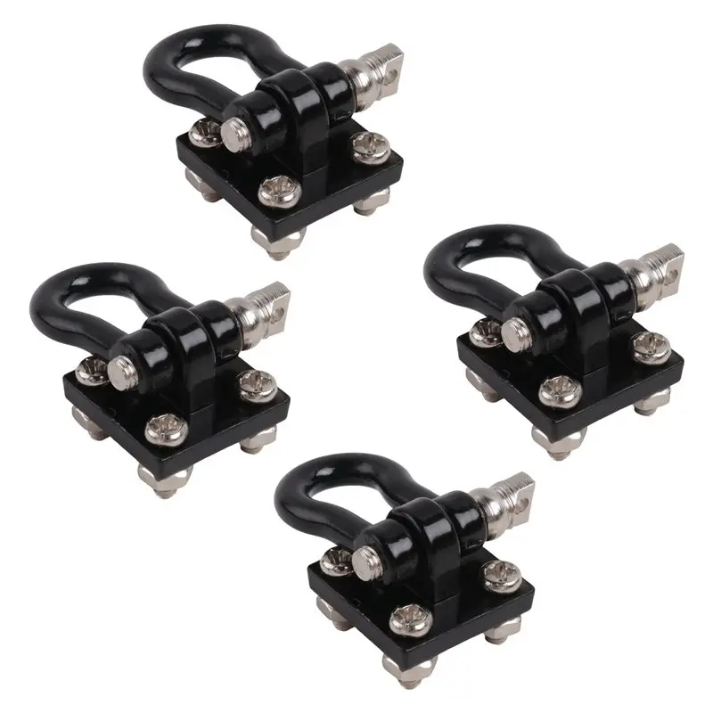 ABXE-4Pcs Metal Trailer Towing Buckle Tow Hooks Shackles Accessory Kit For 1/10 RC Crawler Car Traxxas TRX4 Axial SCX10 RC4WD D9