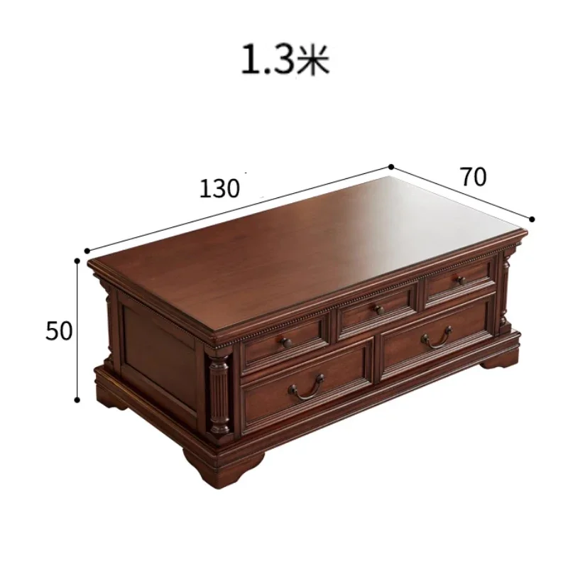 

B-3 New Classical Teak Solid Wood Long Coffee Table Living Room Furniture with Drawers