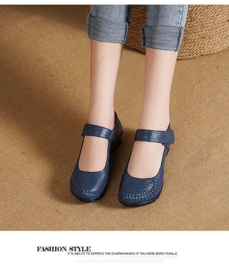 Neue Ankunft Herbst Frauen Schuhe Wohnungen Mary Jane Leder Mokassins Ballett Schuhe Casual Schwarz Loafers Damen Schuhe – Detail 18