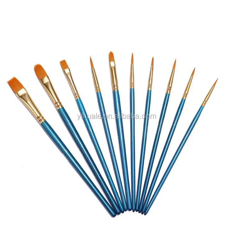 2023 10 PCS Paint Brush Set, Round Pointed Nylon Hair Brushes, Kids And Adults Art Watercolor Brush