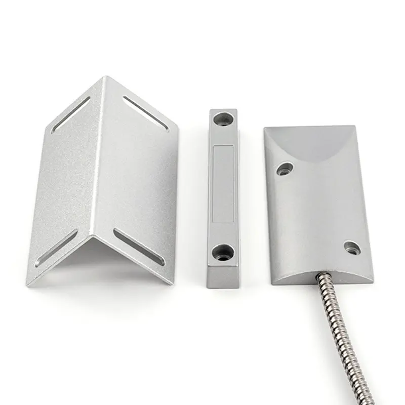 B63B-Magnetic Contact Sensor For Garage Door, Normally Open Switch With Adjustable L Bracket For Roller Shutter Doors