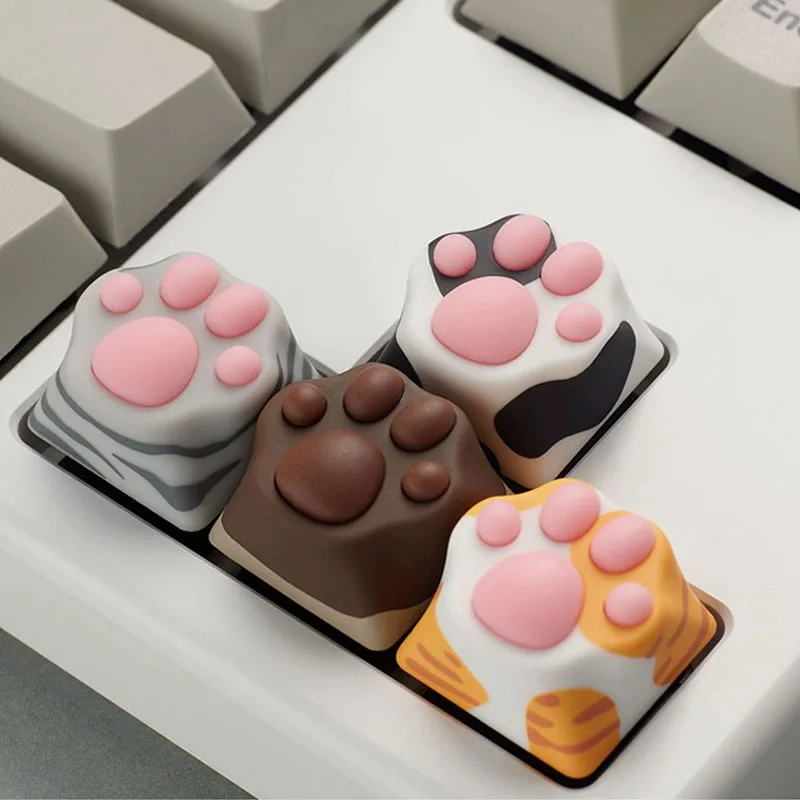 

Metal Cat Claw Keycap Resin Personalized Mechanical Keyboard Keycap, Backlit Single Cartoon Metal Pink Cute Pudding.