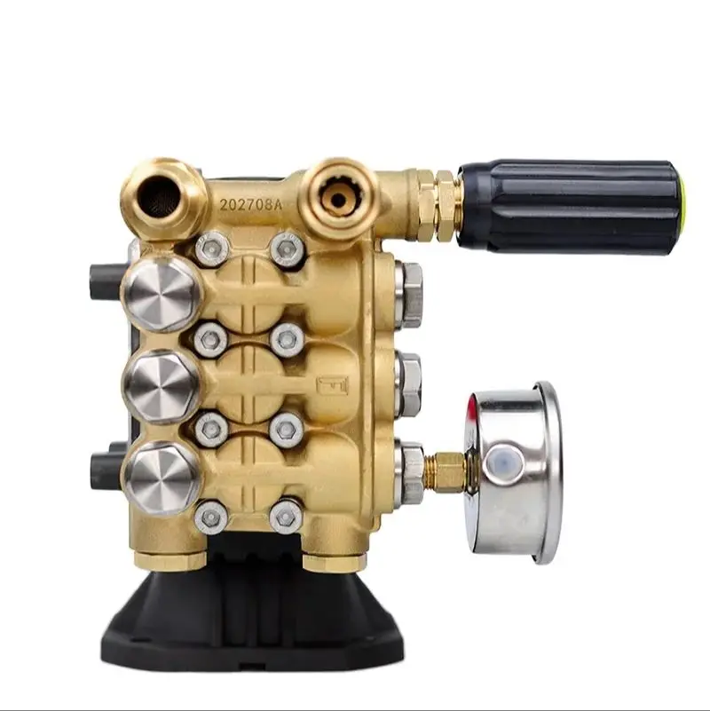 High Pressure Brass Triplex Plunger Pump F 1810 1812 Hollow Crank Shaft 28mm 180-250bar 11-21LPM for Motor drive Pressure Washer