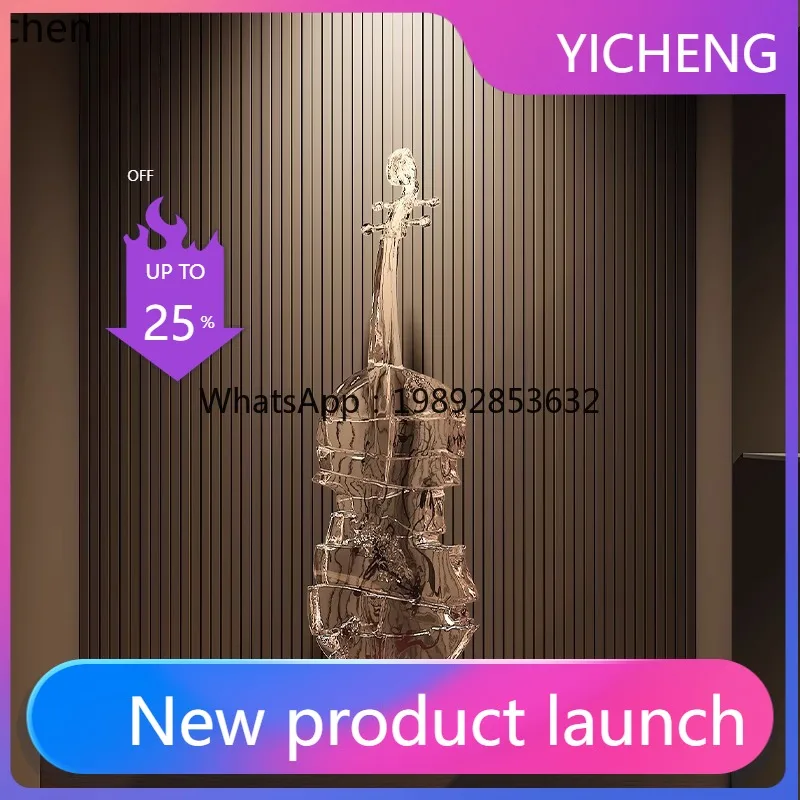 LYY modern violin sculpture ornament floor-to-ceiling art club music dining bar entrance soft decoration