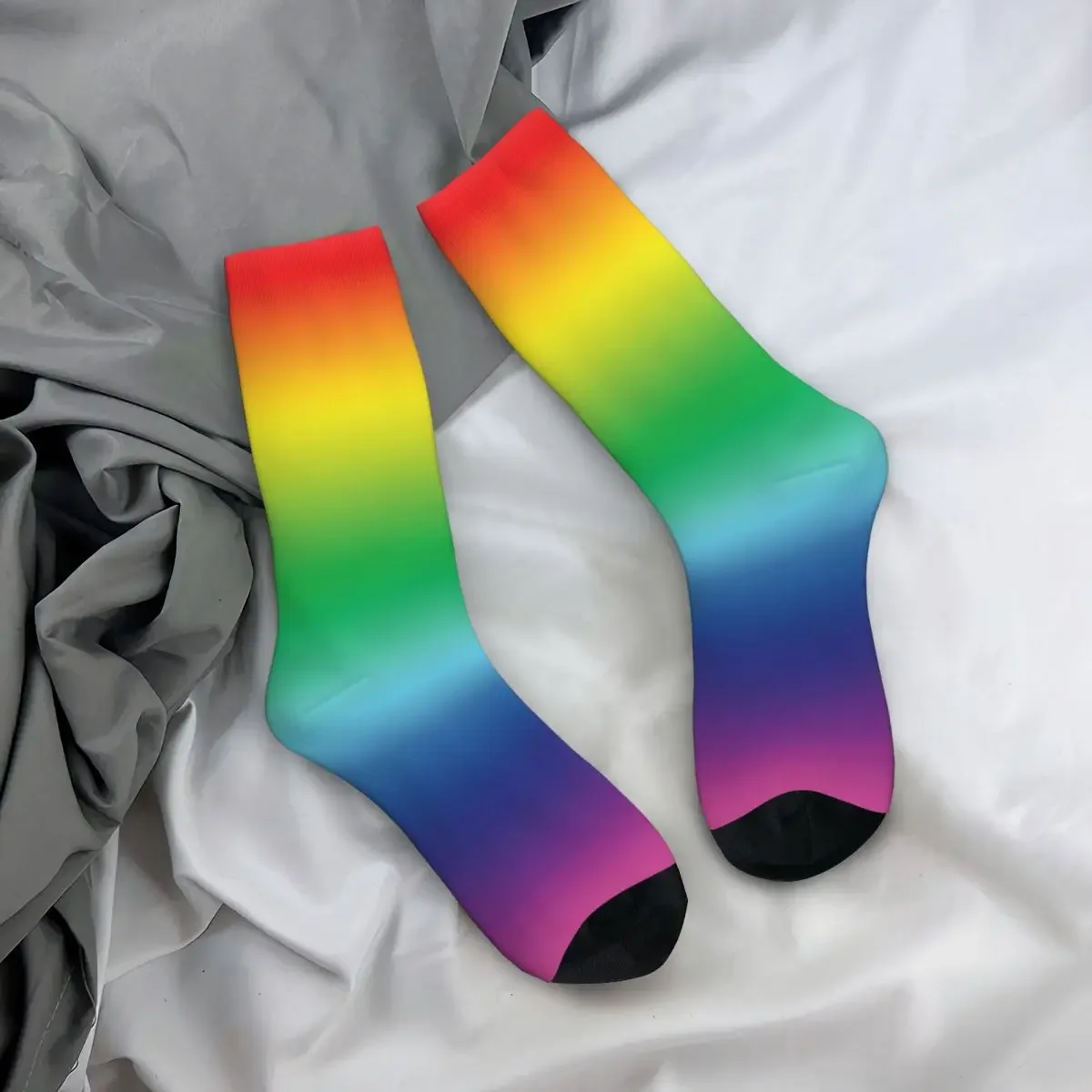 Breathable Hip-hop Men's Women's Pride Lgbtq Lgbt Rainbow Gay Flag Socks Non-slip Happy Socks Novelty Street Style Crazy