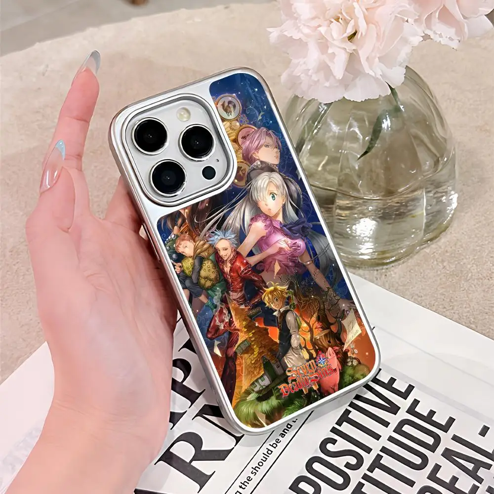 

Seven Deadly Sins Phone Case for iPhone 17 16 15 14 13 12 11 Air Pro Max Plus Electroplated Silver Cover