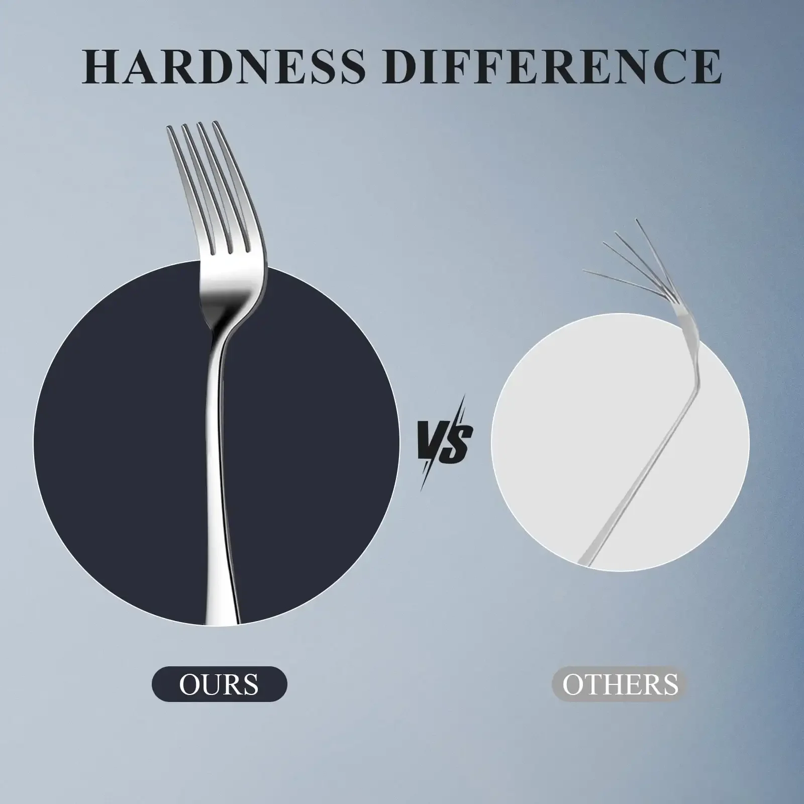 45 Piece Silverware Set, Service for for 9 with Steak Knives Stainless Steel Forks Spoons Kitchen Restaurant