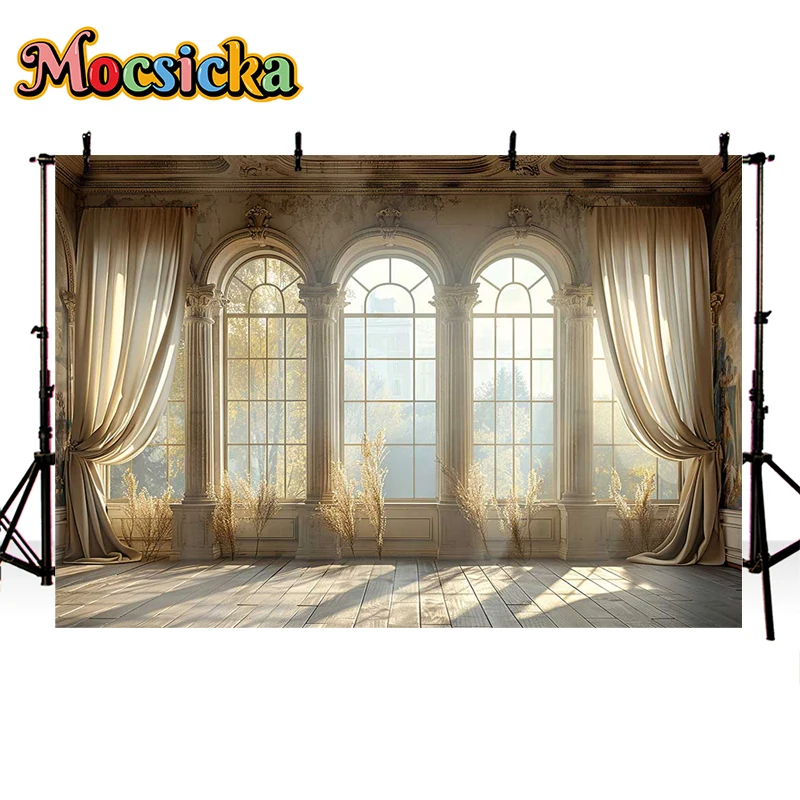 Mocsicka Fotografie Hintergrund Vintage Palast Bogen Wand Erwachsenen Geburtstag Hochzeit Mutterschaft Porträt Dekor Hintergrund Fotostudio