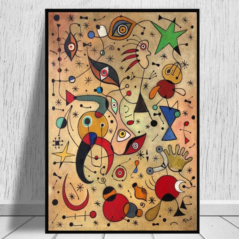 Modern Joan Miro Surrealism sanat posterler ve baskılar tuval boyama resimleri duvar üzerinde soyut dekoratif ev dekor hediyelik eşya