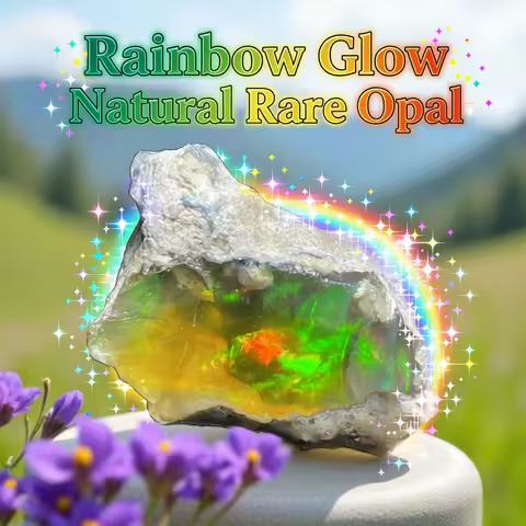 Natural Rare Colorful Ethiopia Opal (Need In Water) Gem Mineral Healing Quartz Crystals Gemstone Shooting under lighting