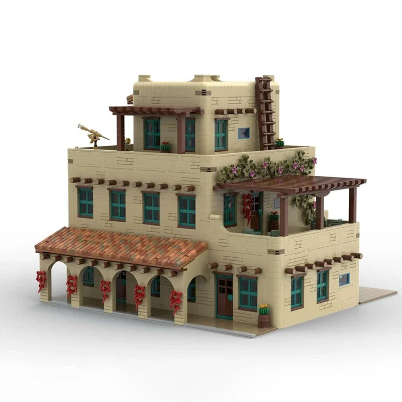 City Street View Model Moc Building Bricks Aqua Inn & Saloon Technology Modular Blocks Gifts Christmas Toys DIY Sets Assembly