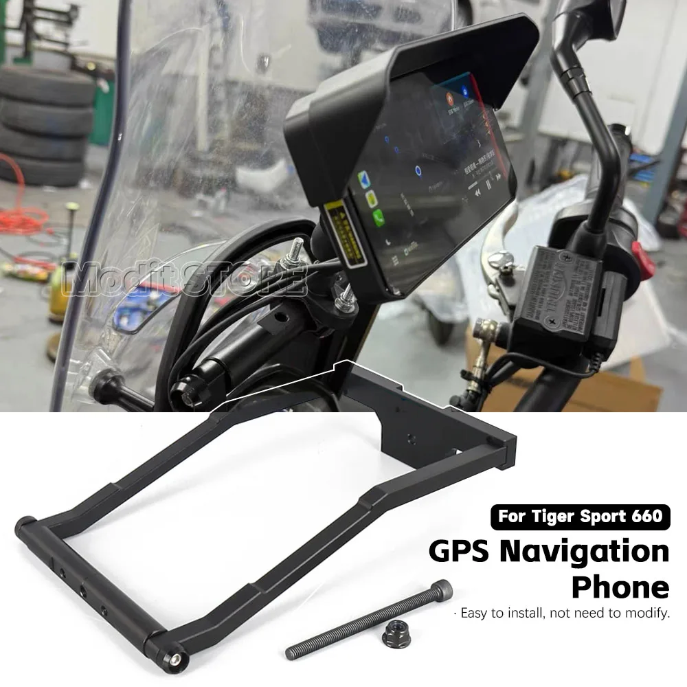 

2022 2023 2024 2025 For Tiger Sport 660 GPS Navigation Phone Holder Tiger Sport660 Cellphone CNC Bracket Extension Holder