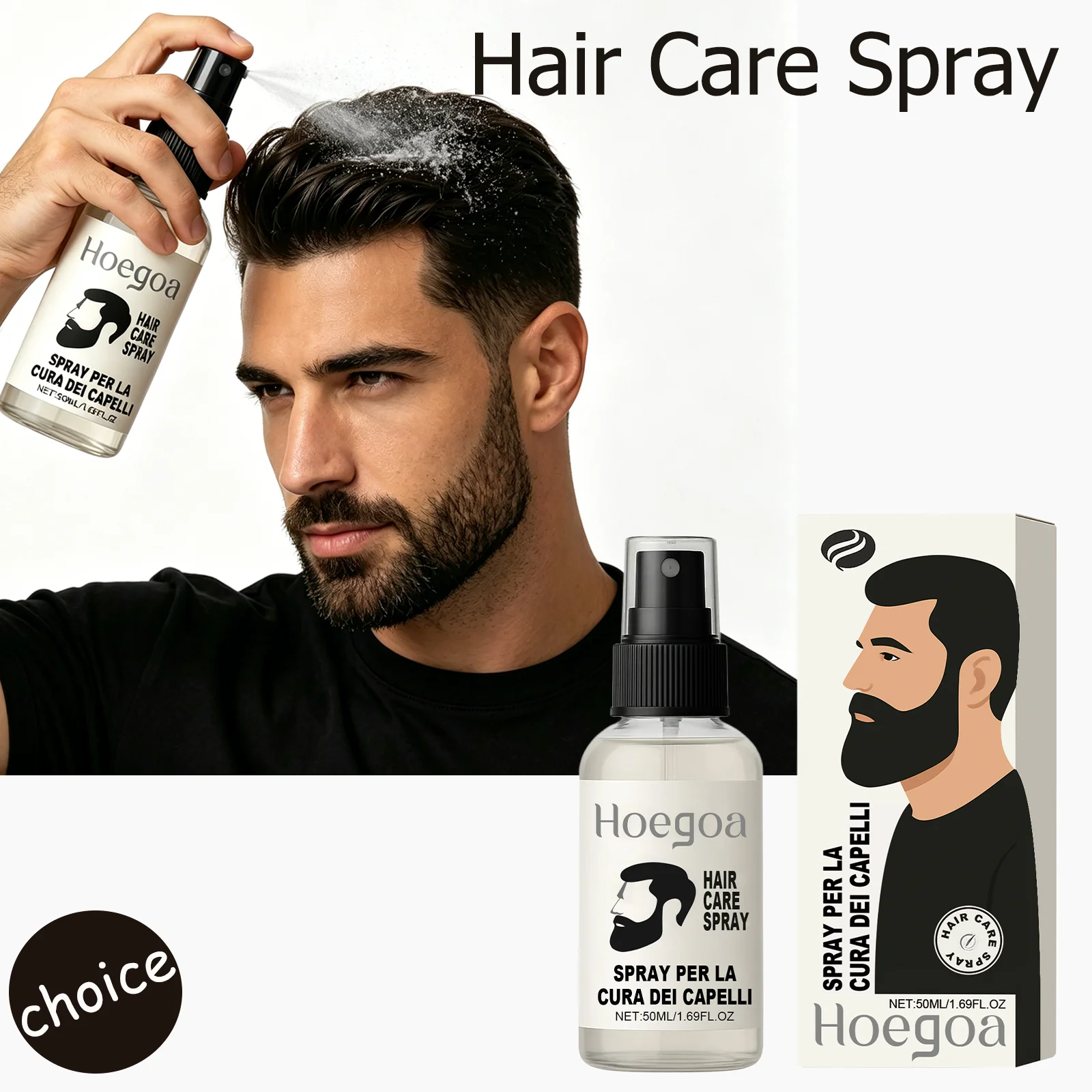 Nourishing Hair Spray Blended with Rosemary Castor Batana Oil Lightweight Non-greasy Moisturizing Repair Damaged Hair Care Spray