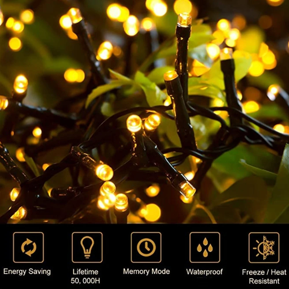 Imagem -02 - Impermeável Led String Lights para Decoração do Jardim Linha Verde Fairy Lights Exterior Feriado Festa de Casamento Natal 24v 10m 100leds