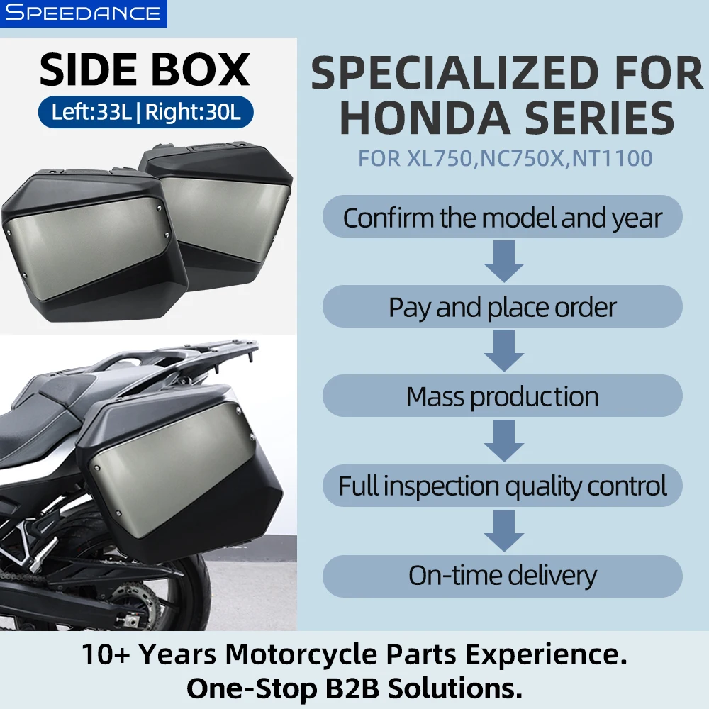 Speedance Motorcycle Side Cases Luggage For Honda NT1100 Touring Commuting Storage No-Drill Installation Quick Release Design