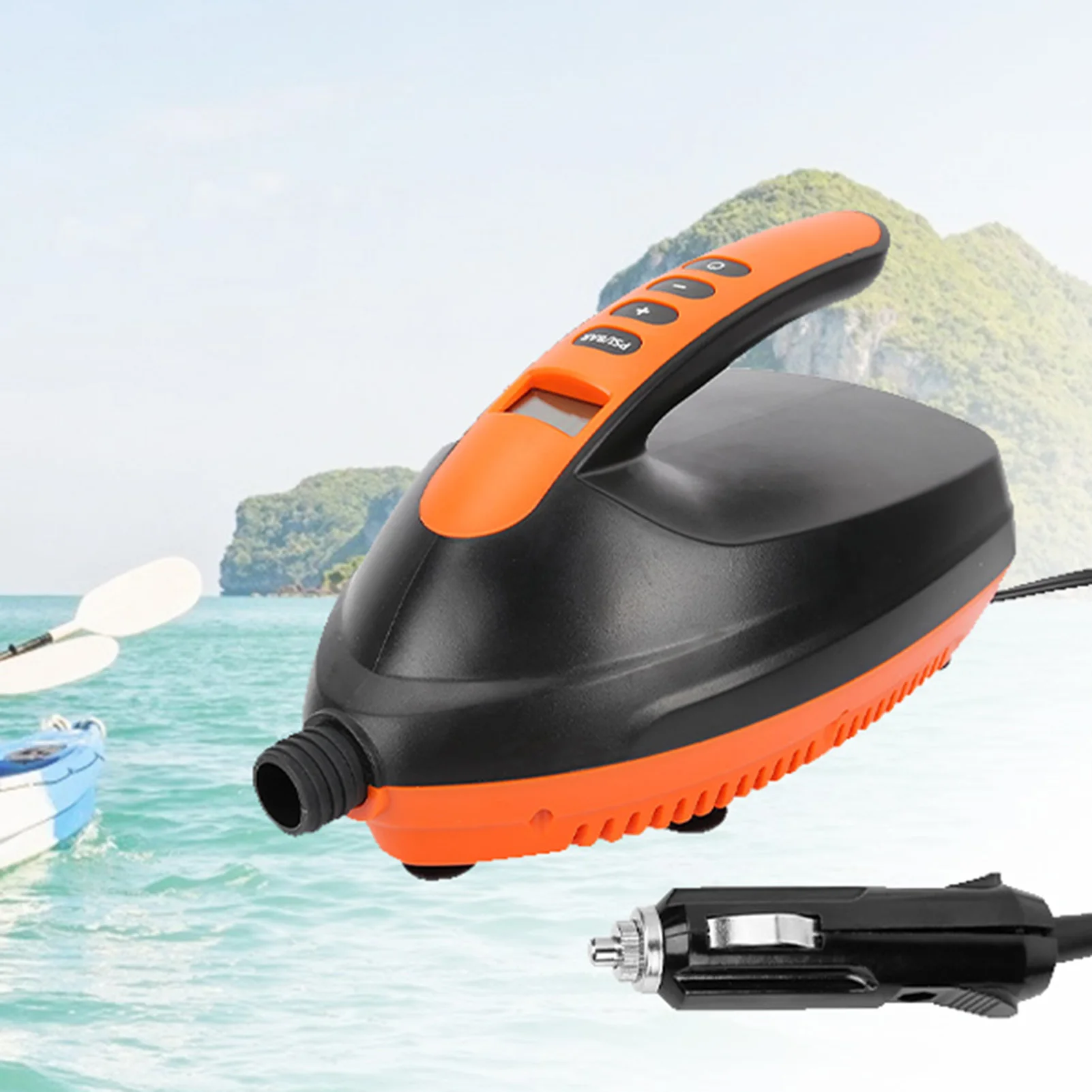 電動エアポンプ 電動空気入れ 高圧ポータブル 12V デジタルエアポンプ SUP＆パドルボード用 充電式ポンプ