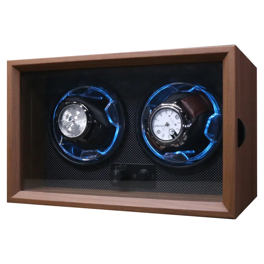 2 Watch Winder Box Automatic Usb Power Luxury Wooden Watch Box Suitable For Mechanical Watches Quiet Rotate Electric Motor Boxes