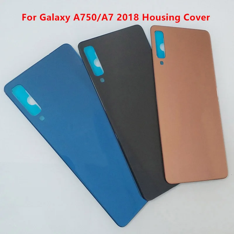 

A7 2018 Battery back Cover For Samsung Galaxy A750 Glass Housing Cover Door Rear Panel Replacement With Adhesive sticker